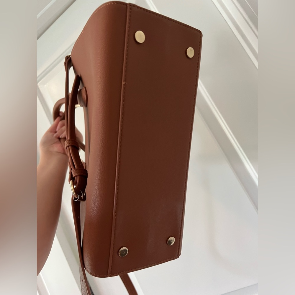 NWT Miztique Cognac Leather Handbag - Picture 5 of 7